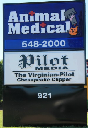 Animal Medical of Chesapeake Sign at 921 N. Battlfield Blvd, 23320